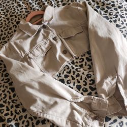 Bill Blass Jeans Cream Cropped Jacket Size M