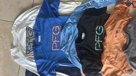 Boys Medium PFG, Columbia Dry fit Shirts