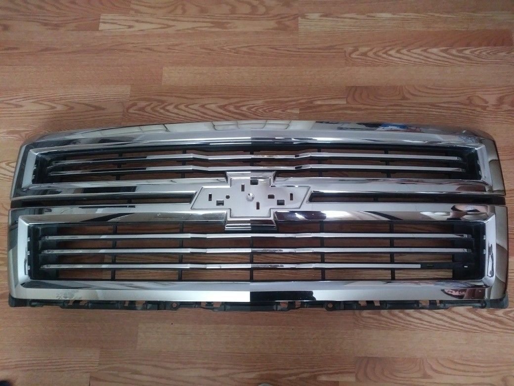 2014-2015 Chevrolet Silverado 1500 High Country Chrome GRILLE OEM 23259619