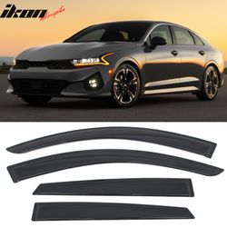 Fits 2021-2026 Kia K5 Tape on Window Visors Vent Rain Sun Wind Guards Deflectors