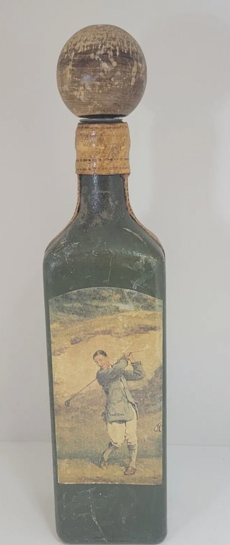Vintage Fausto Corduri Collectible Bottle Decanter Genuine Leather *EMPTY *