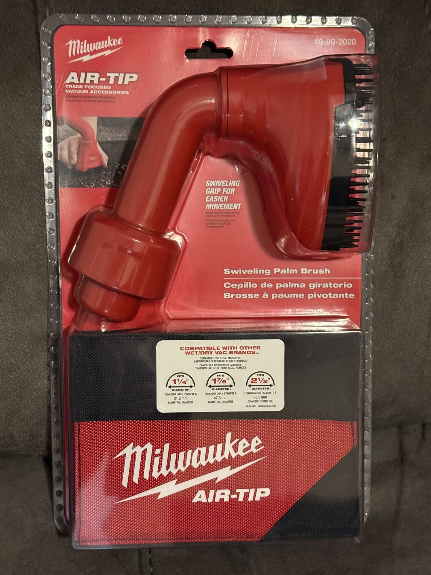Milwaukee AIR-TIP Swiveling Palm Brush