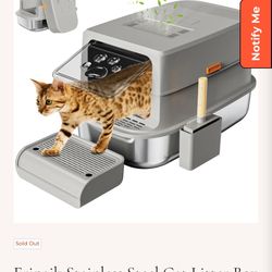 Erinaik Stainless Steel Cat Litter Box With Lid, Extra Large Litter Box