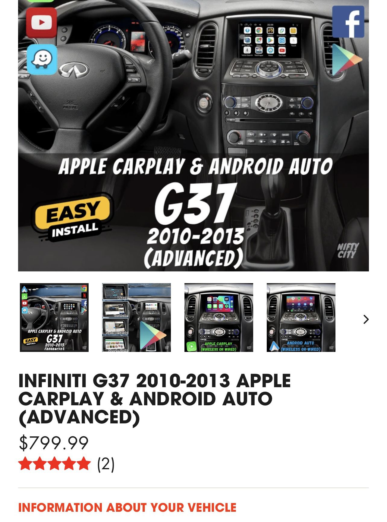 Nifty City Advance Car Module G37/G37x 2010-2013