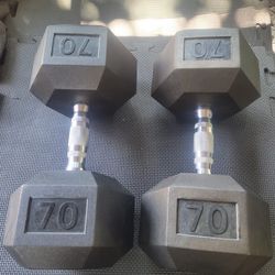 70lbs Dumbells Weights 