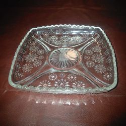 Vintage Square Daisy Pattern Dish