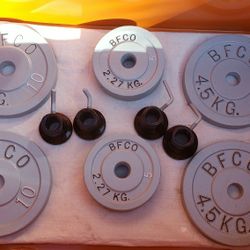 60 Pounds Raiders Weights.  $120. Pickup In Oakdale 