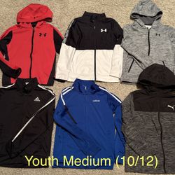 Under Armour, Adidas, and Puma Youth Medium (10/12) Jacket Bundle