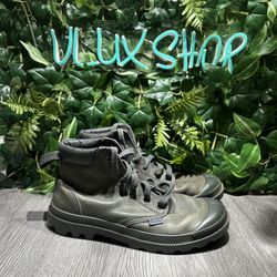 Palladium Men's Pampa High Cuff Soft Leather Boots Military Green US 9.5