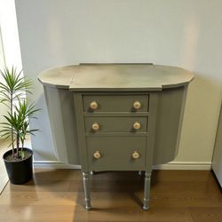 Antique Green Sewing Cabinet 