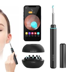 Ear Wax Removal Ear Cleaner Tool Wireless Earwax Remover Metal Design Smart Visual Ear Otoscope 1080P HD Camera Scope Ear Inspection 6 LED Lights with