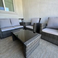 4-Piece Patio/ Porch Deck Furniture - Sofa Chair with Cushion