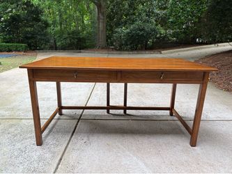 Gorgeous Solid Walnut 2 Drawer, Drop Leaf Desk / Work Table