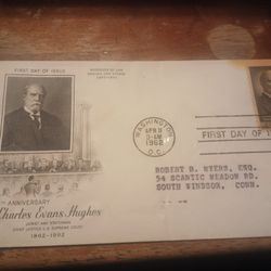 Vintage First Day Of Issue 1962 Cornell Law School Charles Evans Hughes 1(contact info removed) For Sale.