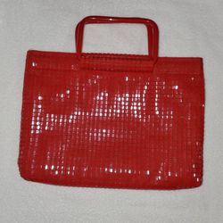 Lumured Red Tile Purse 1960's 