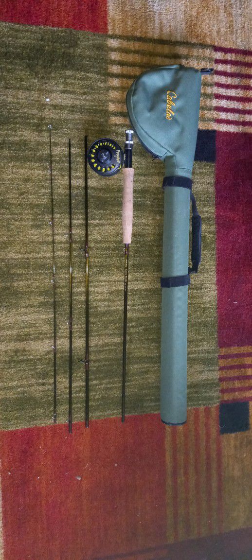 Cabela's Fly Rod. Prestige II Real With Three Forks 9'0 Ft Rod. With Case.
