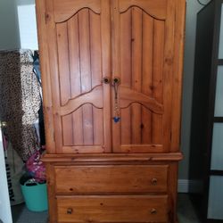 Wood Dresser and Armoire
