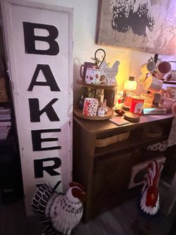 Large rustic metal farmhouse BAKERY sign from Hobby Lobby