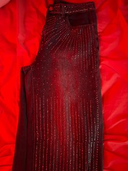 Blue jeans with silver studs arranged in vertical lines size 29 #studded #edgy #shein