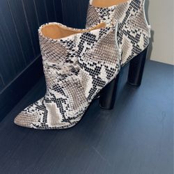 High Heel Snake Print Boots