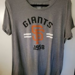 Women’s Heather gray San Francisco Giants T-shirt with the team logo and the year 1958 Size XL