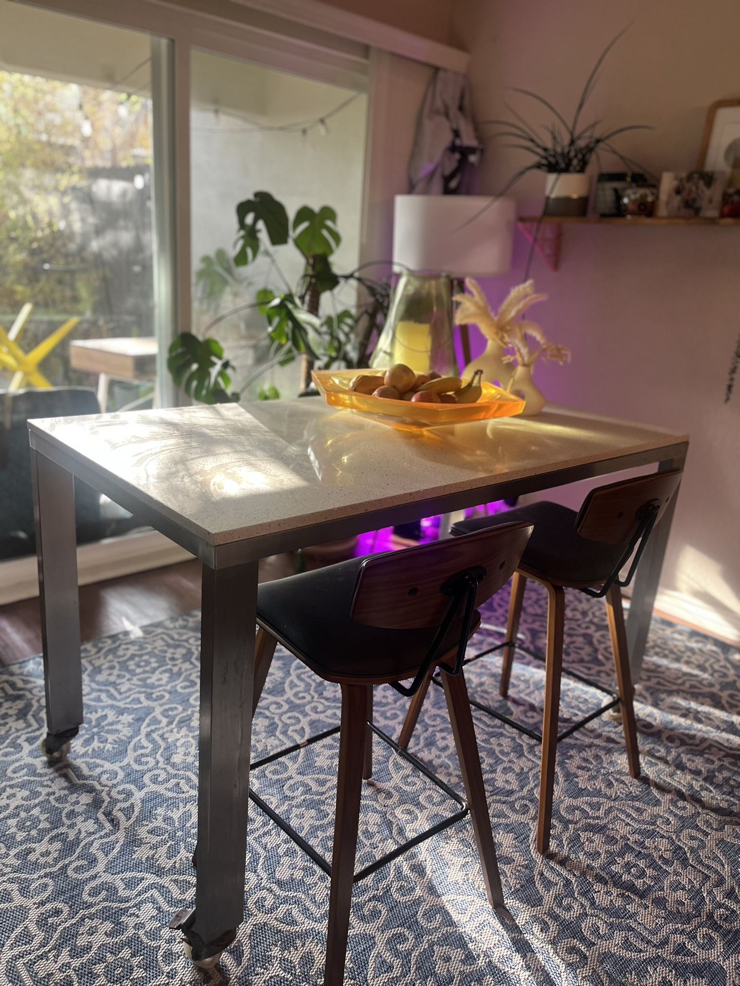 Custom Made Industrial Style Modern Table Desk Dining Work On Casters 