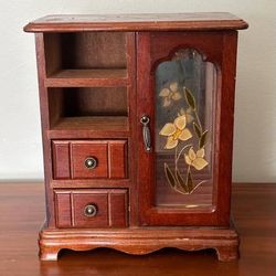 Vintage Wood Jewelry Box Organizer