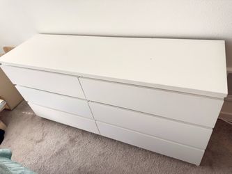 White 6-Drawer Dresser (Wide)