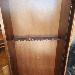 Vintage Wood Locking Gun Cabinet With Keys *Please Read All