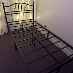 black metal bed 