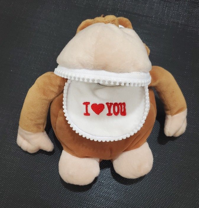 Monkey Plush I Love You