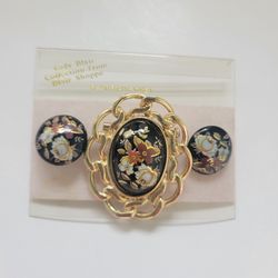 Vintage Lady Blair Brooch and Earrings  Collection From Blair Shoppe Korea