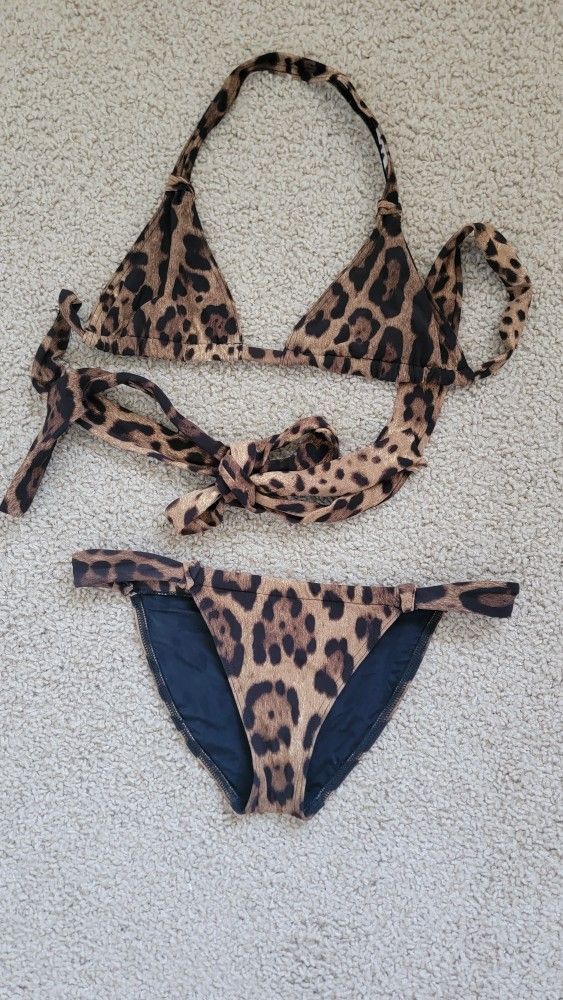 DOLCE & GABBANA LEOPARD 2 PIECE SWIMSUIT ITALY