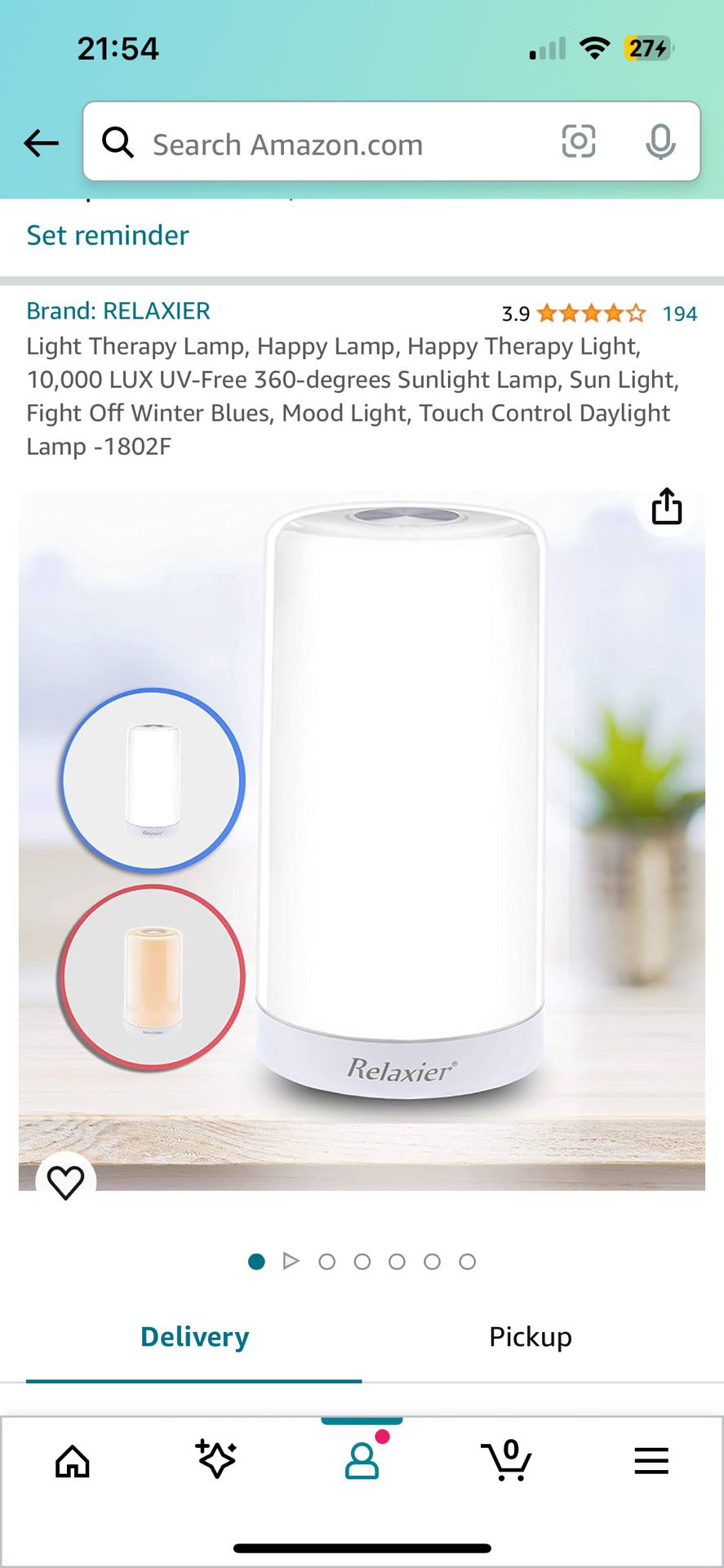 Relaxier Light Therapy Lamp, Happy Lamp, Happy Therapy Light