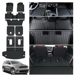 Cargo Liner Floor Mats 2nd 3rd Seat Back Covers Row for Dodge Durango 2016-2024