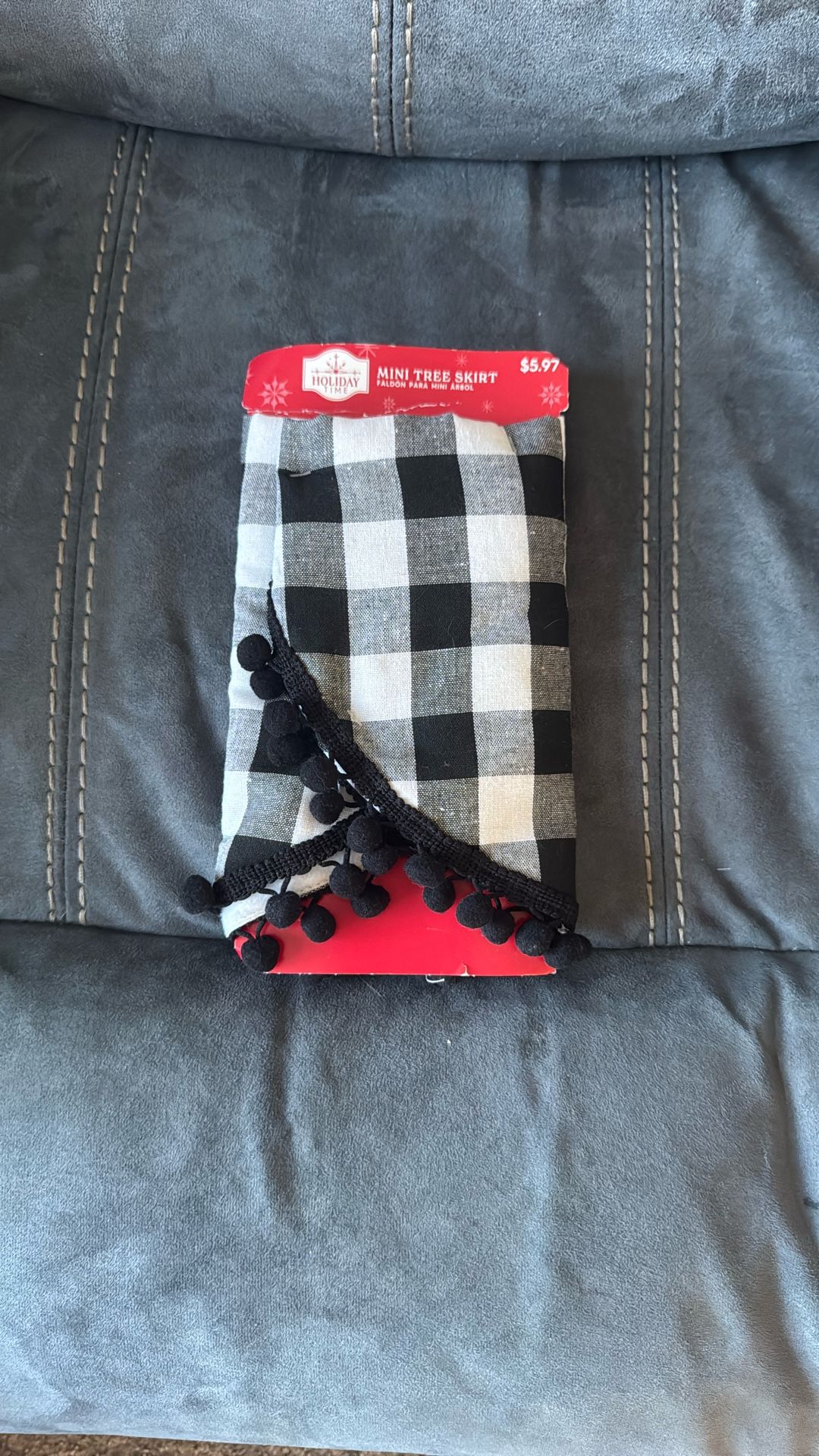 New Mini Tree Skirt Black White Check Christmas Holiday Decoration