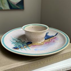 Handcrafted Ceramic Abstract Serving Tray ( firm on price )