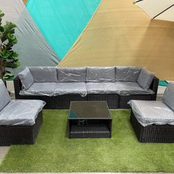 7pc Outdoor Sectional Patio Furniture Set