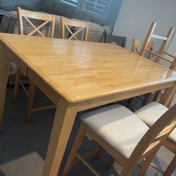 9 Piece Maple Dining Table and Chairs