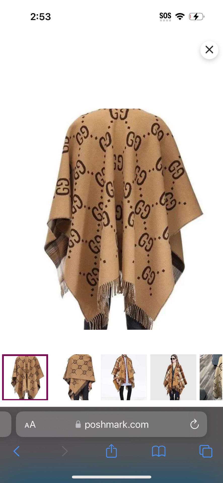 Striped Gucci Poncho Blanket 