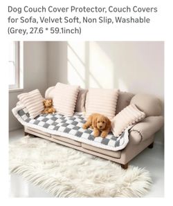 Dog Couch Cover Protector, Couch Covers
for Sofa, Velvet Soft, Non Slip, Washable
(Grey, 27.6 * 59.1inch)