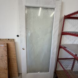 Single Pane Frosted Glass Interior Door – 7 ft x 3 ft