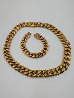 Plated Bracelet And Necklace Set