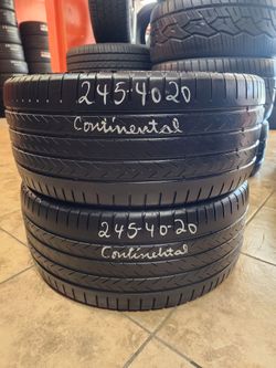 245 40R 20 CONTINENTAL ECO CONTACT 6Q TIRES 2454020 USED TIRES (PAIR) MOUNT BALANCE INCLUDED