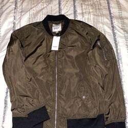 Goodfellow Olive Bomber Jacket Sz L