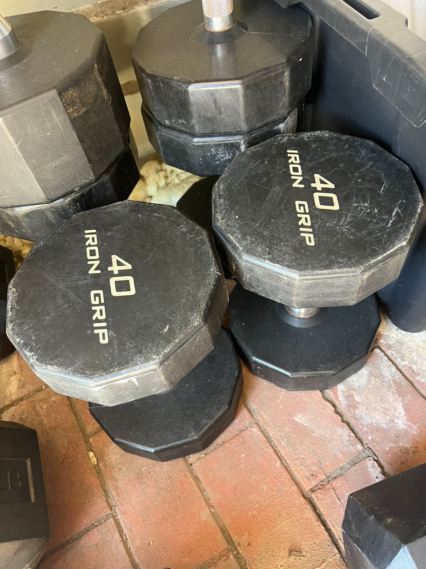 40lbs dumbbell rubber coated set