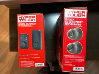 NIB Hyper Tough Digital Deadbolt & Matching Doorknob 2-Pack - Matte Black