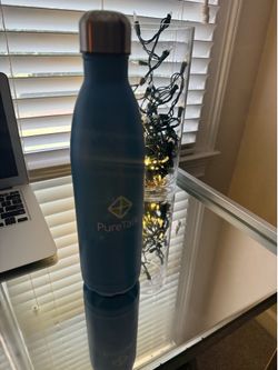 PureTalk Blue Stainless Steel Insulated Water Bottle Vacuum Flask w/ Screw-On Lid
