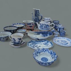 25 Piece Blue & White Porcelain Dish Set – Only $15!