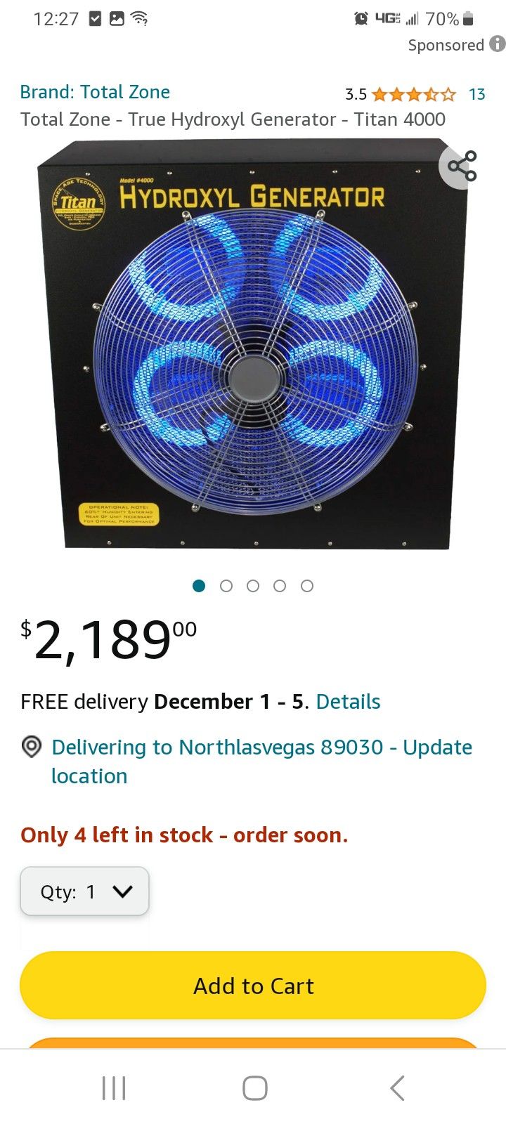 Titan 4000 Hydroxyl Generator